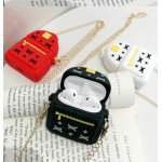 Wholesale Cute Design Cartoon Silicone Cover Skin for Airpod (1 / 2) Charging Case with Chain (Backpack Black)